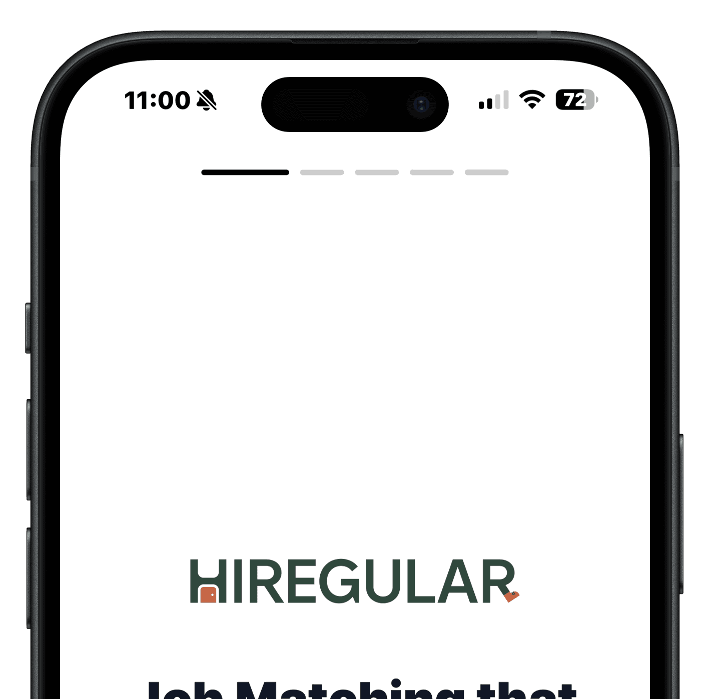 Hiregular app on iPhone